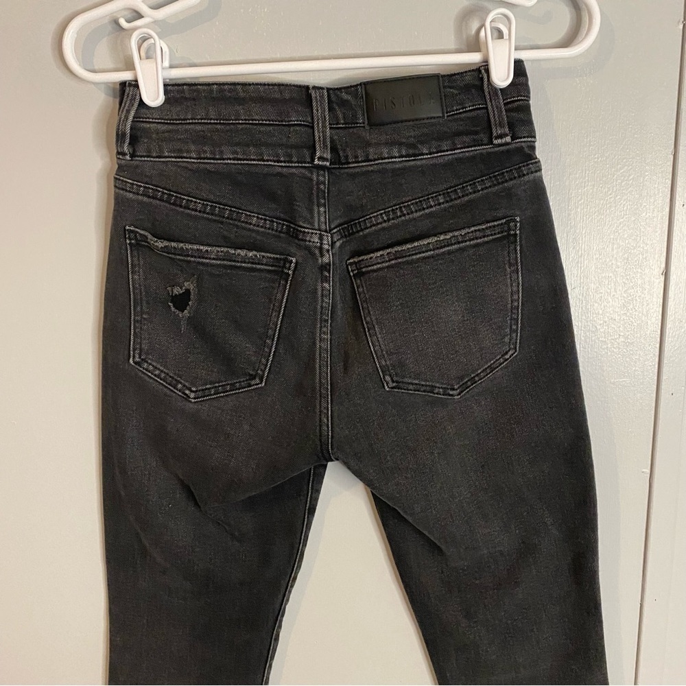 Pistola Black High Rise Distressed Denim Jeans Size 25 - Picture 5 of 7